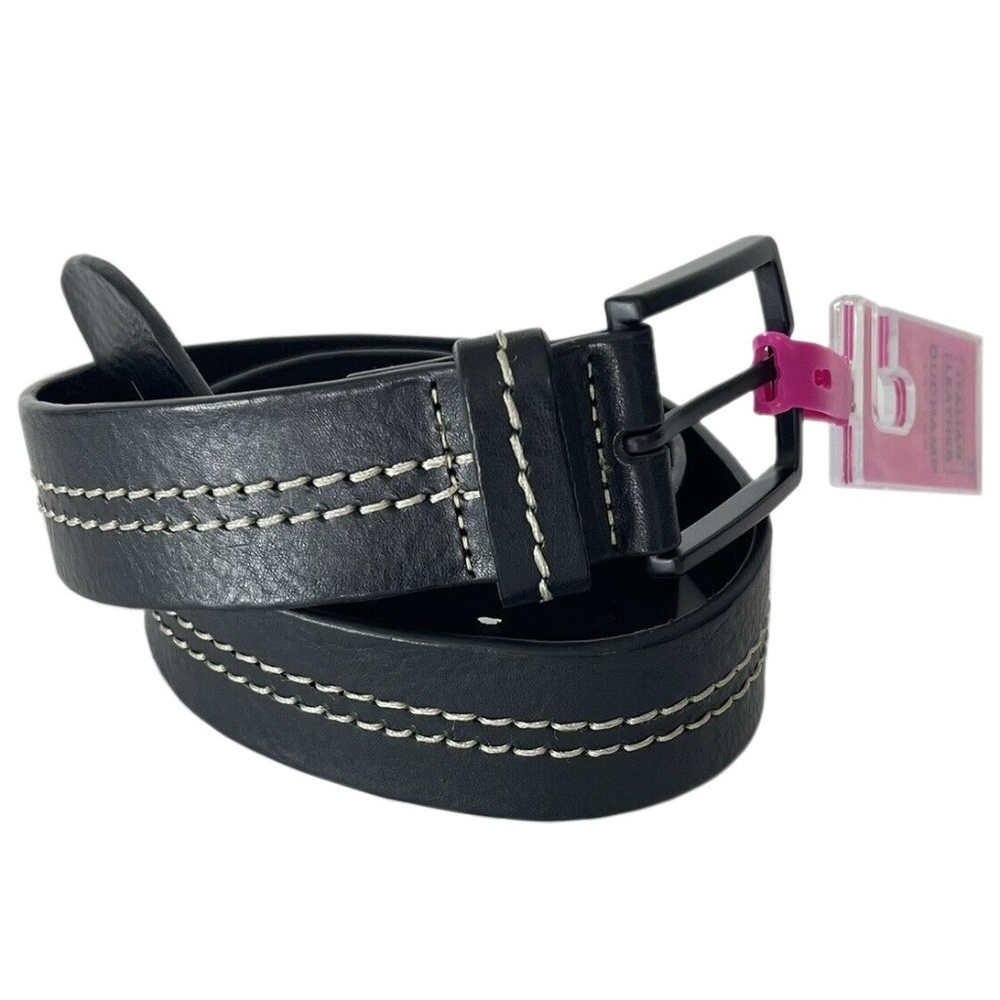Duchamp London Italian Black Leather Belt 34 New